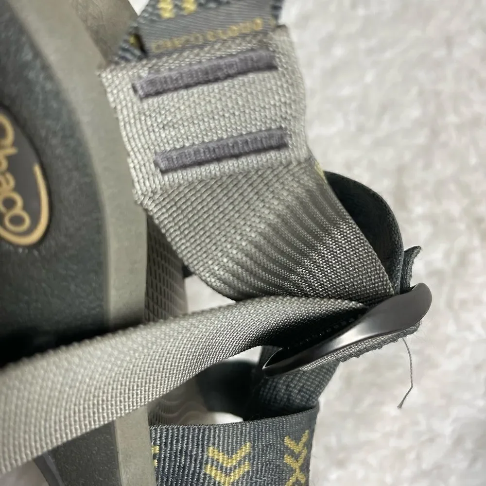 Men Chaco gray and khaki ZCloud straps sandals size 12